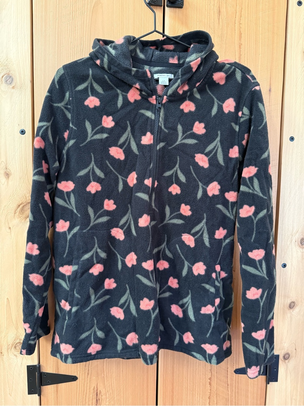 O’Neal Floral Zip Hoodie - Black with Pink Flowers